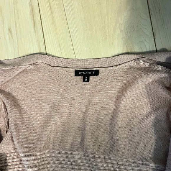 Dynamite long pink duster ribbed cardigan - Medium - Picture 3 of 4